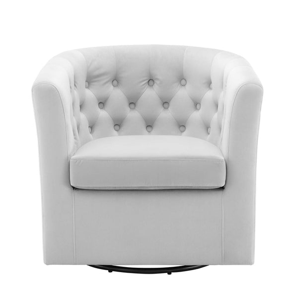 Modway Furniture Prospect Tufted Swivel Armchair - Stylish Performance Velvet with Mid-Century Charm for Any Space Light Gray EEI-4138-LGR