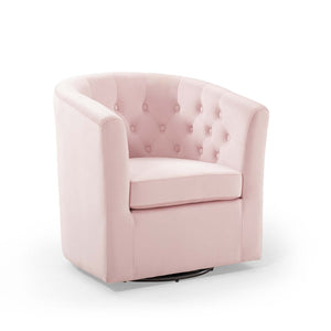 Modway Furniture Prospect Tufted Swivel Armchair - Stylish Performance Velvet with Mid-Century Charm for Any Space Pink EEI-4138-PNK