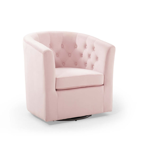 Modway Furniture Prospect Tufted Swivel Armchair - Stylish Performance Velvet with Mid-Century Charm for Any Space Pink EEI-4138-PNK