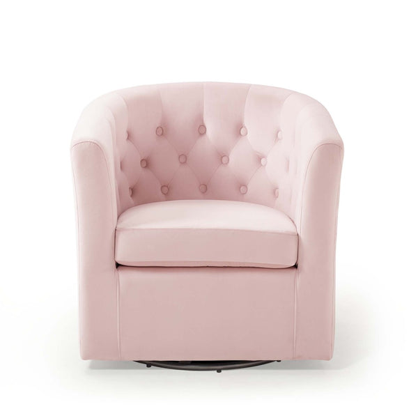 Modway Furniture Prospect Tufted Swivel Armchair - Stylish Performance Velvet with Mid-Century Charm for Any Space Pink EEI-4138-PNK