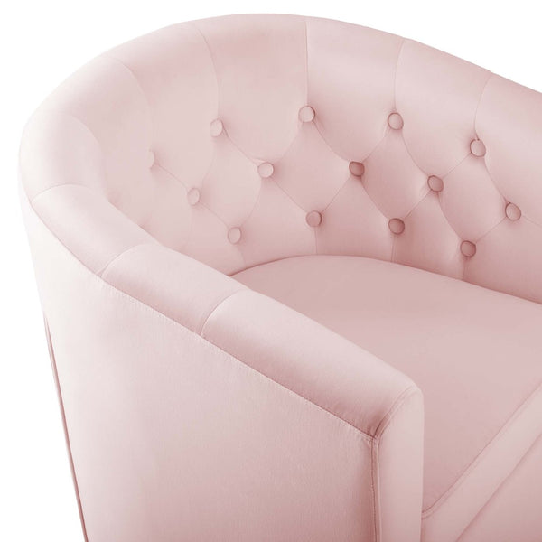 Modway Furniture Prospect Tufted Swivel Armchair - Stylish Performance Velvet with Mid-Century Charm for Any Space Pink EEI-4138-PNK