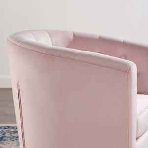 Modway Furniture Prospect Tufted Swivel Armchair - Stylish Performance Velvet with Mid-Century Charm for Any Space Pink EEI-4138-PNK