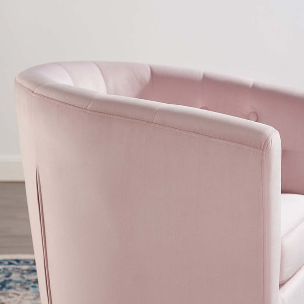 Modway Furniture Prospect Tufted Swivel Armchair - Stylish Performance Velvet with Mid-Century Charm for Any Space Pink EEI-4138-PNK
