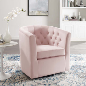 Modway Furniture Prospect Tufted Swivel Armchair - Stylish Performance Velvet with Mid-Century Charm for Any Space Pink EEI-4138-PNK