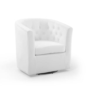 Modway Furniture Prospect Tufted Swivel Armchair - Stylish Performance Velvet with Mid-Century Charm for Any Space White EEI-4138-WHI