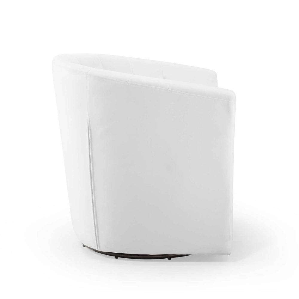 Modway Furniture Prospect Tufted Swivel Armchair - Stylish Performance Velvet with Mid-Century Charm for Any Space White EEI-4138-WHI