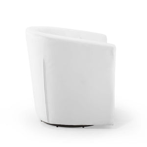 Modway Furniture Prospect Tufted Swivel Armchair - Stylish Performance Velvet with Mid-Century Charm for Any Space White EEI-4138-WHI