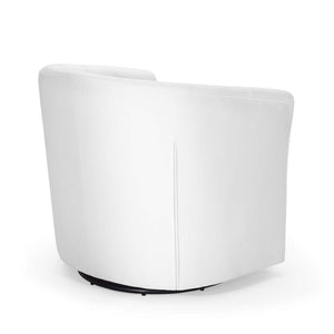 Modway Furniture Prospect Tufted Swivel Armchair - Stylish Performance Velvet with Mid-Century Charm for Any Space White EEI-4138-WHI