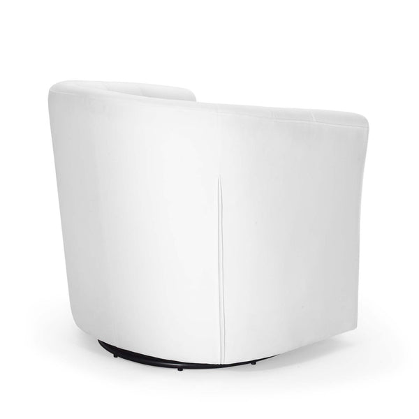 Modway Furniture Prospect Tufted Swivel Armchair - Stylish Performance Velvet with Mid-Century Charm for Any Space White EEI-4138-WHI