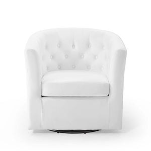 Modway Furniture Prospect Tufted Swivel Armchair - Stylish Performance Velvet with Mid-Century Charm for Any Space White EEI-4138-WHI
