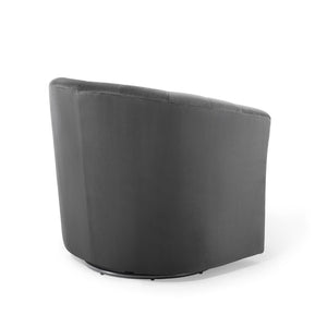 Modway Furniture Prospect Performance Velvet Swivel Armchair - Retro-Modern Design for Ultimate Comfort & Style Charcoal EEI-4139-CHA