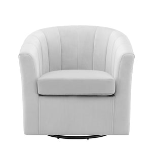 Modway Furniture Prospect Performance Velvet Swivel Armchair - Retro-Modern Design for Ultimate Comfort & Style Light Gray EEI-4139-LGR