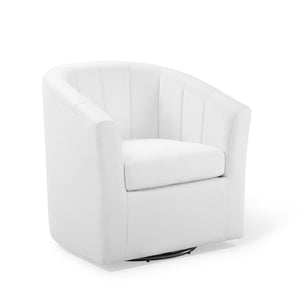 Modway Furniture Prospect Performance Velvet Swivel Armchair - Retro-Modern Design for Ultimate Comfort & Style White EEI-4139-WHI
