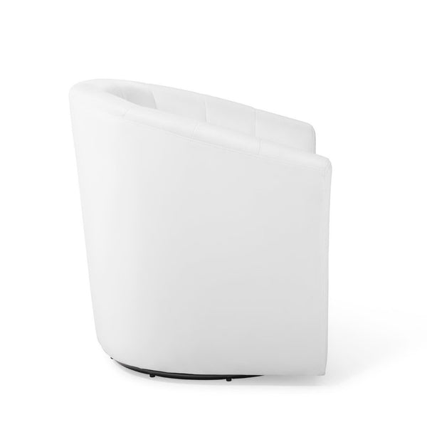 Modway Furniture Prospect Performance Velvet Swivel Armchair - Retro-Modern Design for Ultimate Comfort & Style White EEI-4139-WHI