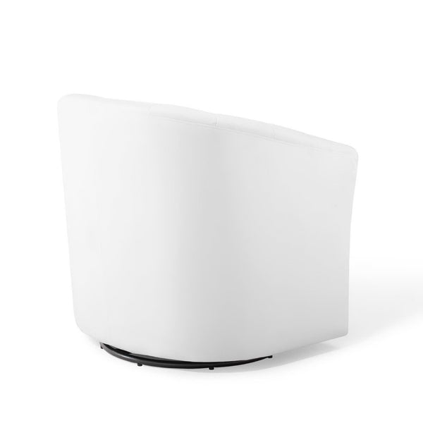 Modway Furniture Prospect Performance Velvet Swivel Armchair - Retro-Modern Design for Ultimate Comfort & Style White EEI-4139-WHI