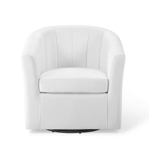 Modway Furniture Prospect Performance Velvet Swivel Armchair - Retro-Modern Design for Ultimate Comfort & Style White EEI-4139-WHI