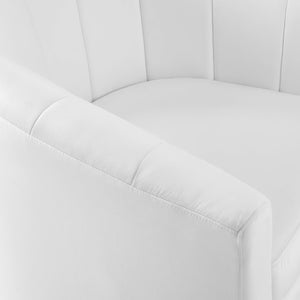 Modway Furniture Prospect Performance Velvet Swivel Armchair - Retro-Modern Design for Ultimate Comfort & Style White EEI-4139-WHI