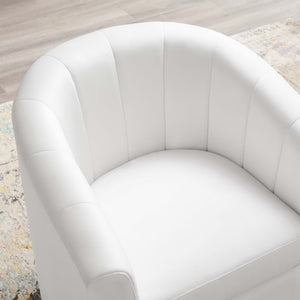 Modway Furniture Prospect Performance Velvet Swivel Armchair - Retro-Modern Design for Ultimate Comfort & Style White EEI-4139-WHI