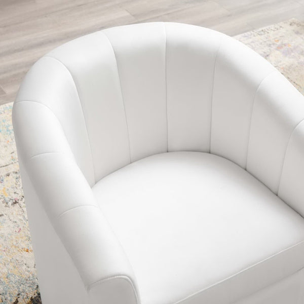 Modway Furniture Prospect Performance Velvet Swivel Armchair - Retro-Modern Design for Ultimate Comfort & Style White EEI-4139-WHI