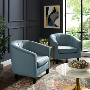 Modway Furniture Prospect Channel-Tufted Performance Velvet Armchair Set of 2 – Stylish Comfort for Any Living Space Light Blue EEI-4150-LBU