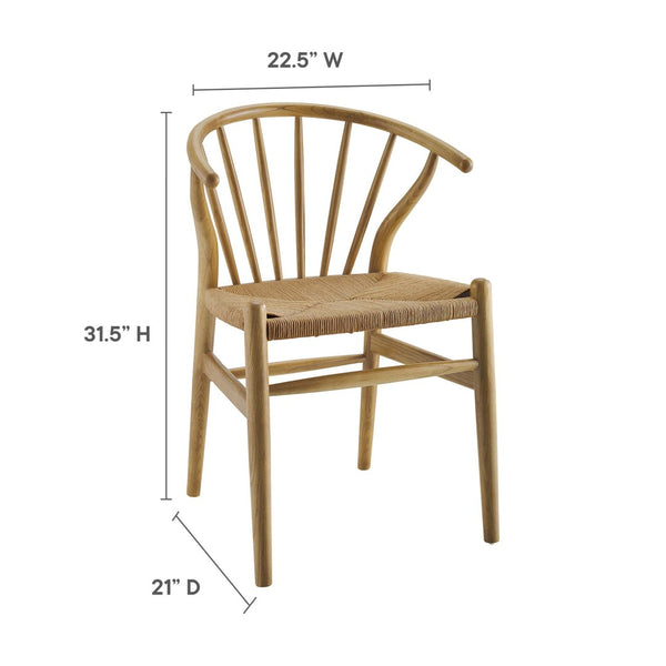 Modway Furniture Flourish Spindle Wood Dining Side Chair Set of 2 - Scandinavian Design for Modern Home Aesthetics Natural EEI-4168-NAT