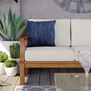 Modway Furniture Marina Outdoor Patio Teak Sofa - Weather-Resistant Comfort for Stylish Gatherings and Relaxation Natural White EEI-4176-NAT-WHI