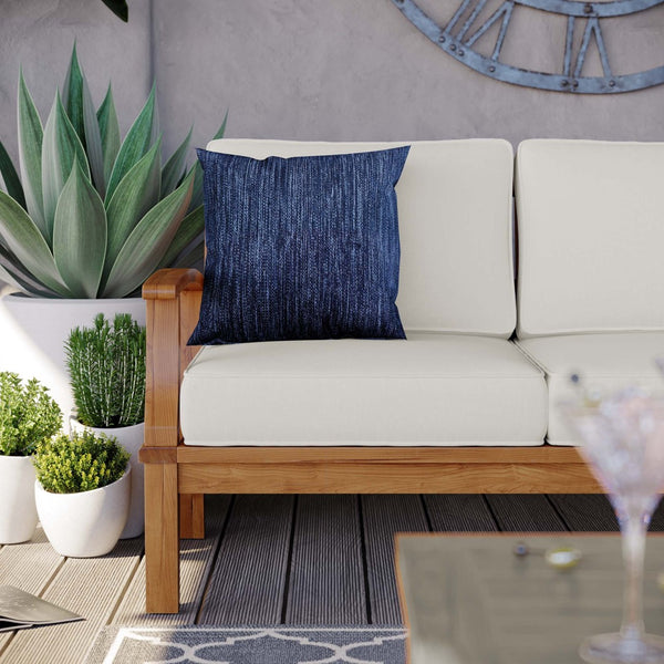 Modway Furniture Marina Outdoor Patio Teak Sofa - Weather-Resistant Comfort for Stylish Gatherings and Relaxation Natural White EEI-4176-NAT-WHI
