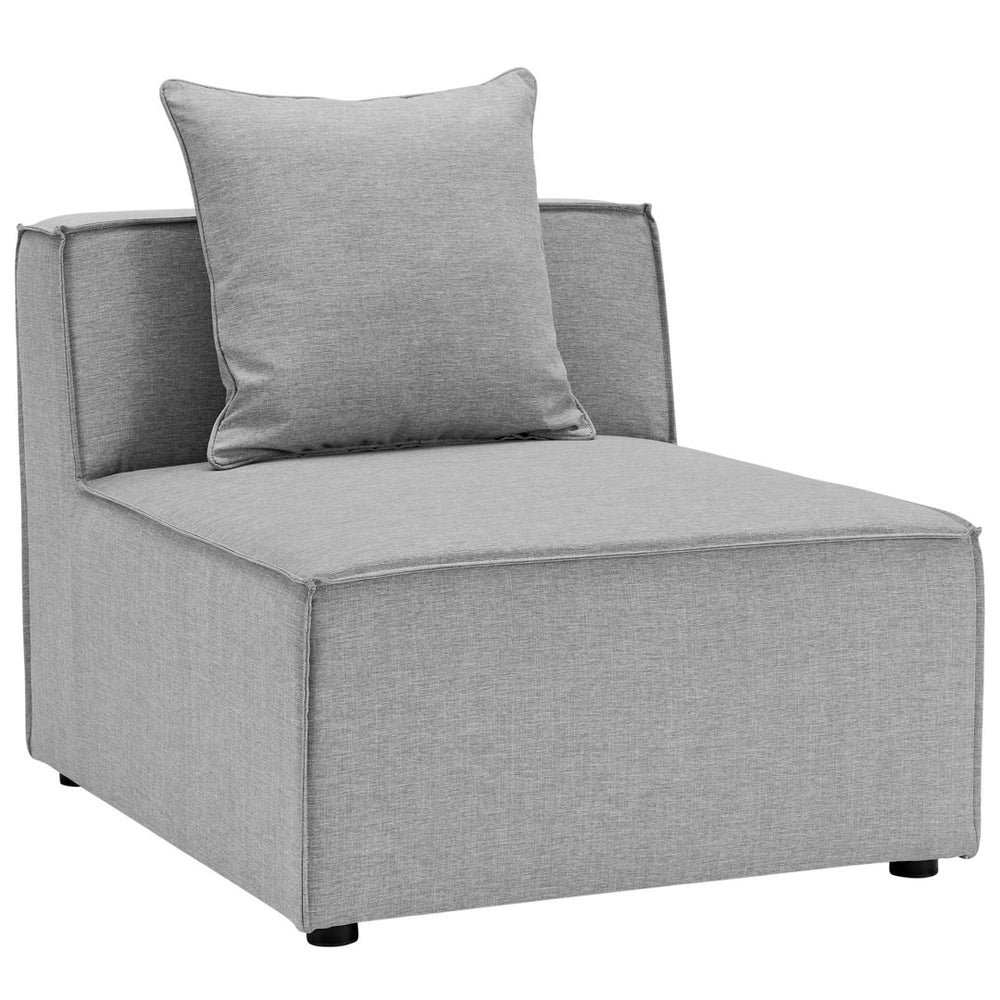Modway Furniture Saybrook Outdoor Patio Armless Sectional Chair - All-Weather Comfort for Stylish Coastal Living Gray EEI-4209-GRY