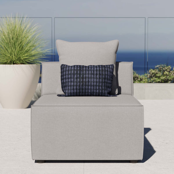 Modway Furniture Saybrook Outdoor Patio Armless Sectional Chair - All-Weather Comfort for Stylish Coastal Living Gray EEI-4209-GRY