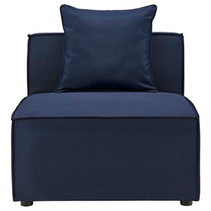 Modway Furniture Saybrook Outdoor Patio Armless Sectional Chair - All-Weather Comfort for Stylish Coastal Living Navy Blue EEI-4209-NAV