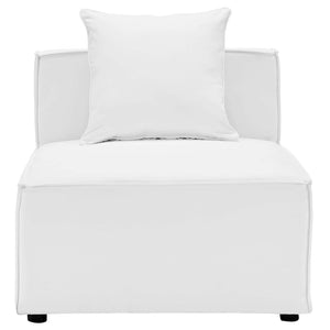 Modway Furniture Saybrook Outdoor Patio Armless Sectional Chair - All-Weather Comfort for Stylish Coastal Living White EEI-4209-WHI