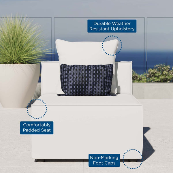 Modway Furniture Saybrook Outdoor Patio Armless Sectional Chair - All-Weather Comfort for Stylish Coastal Living White EEI-4209-WHI