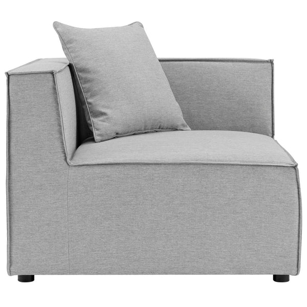 Modway Furniture Saybrook Outdoor Patio Upholstered Corner Chair - Weather-Resistant, Comfortable & Stylish Seating Gray EEI-4210-GRY