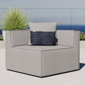 Modway Furniture Saybrook Outdoor Patio Upholstered Corner Chair - Weather-Resistant, Comfortable & Stylish Seating Gray EEI-4210-GRY