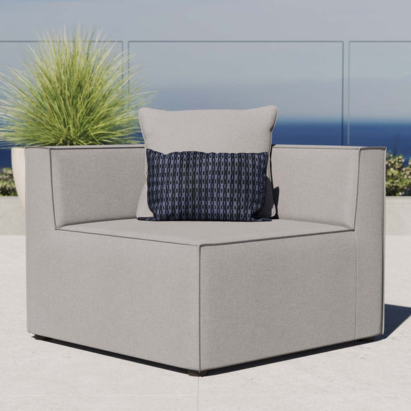 Modway Furniture Saybrook Outdoor Patio Upholstered Corner Chair - Weather-Resistant, Comfortable & Stylish Seating Gray EEI-4210-GRY