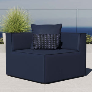 Modway Furniture Saybrook Outdoor Patio Upholstered Corner Chair - Weather-Resistant, Comfortable & Stylish Seating Navy EEI-4210-NAV