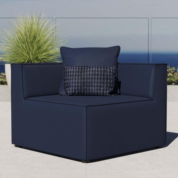 Modway Furniture Saybrook Outdoor Patio Upholstered Corner Chair - Weather-Resistant, Comfortable & Stylish Seating Navy EEI-4210-NAV