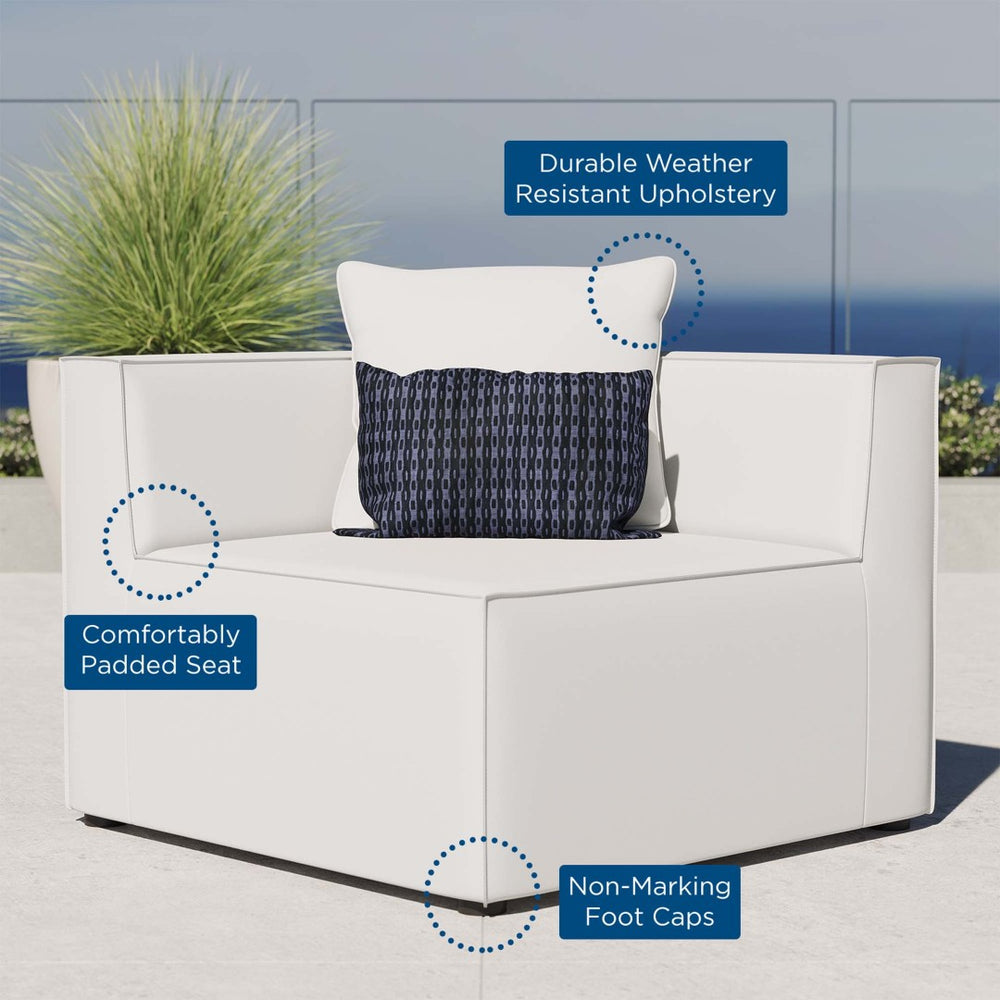 Modway Furniture Saybrook Outdoor Patio Upholstered Corner Chair - Weather-Resistant, Comfortable & Stylish Seating White EEI-4210-WHI