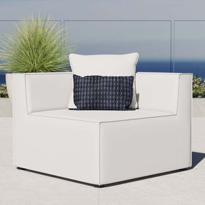 Modway Furniture Saybrook Outdoor Patio Upholstered Corner Chair - Weather-Resistant, Comfortable & Stylish Seating White EEI-4210-WHI