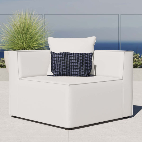 Modway Furniture Saybrook Outdoor Patio Upholstered Corner Chair - Weather-Resistant, Comfortable & Stylish Seating White EEI-4210-WHI