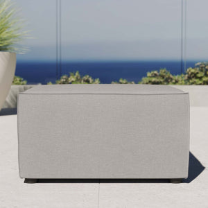 Modway Furniture Saybrook Outdoor Patio Upholstered Ottoman – Stylish, Versatile Footrest for Modern Outdoor Spaces Gray EEI-4211-GRY
