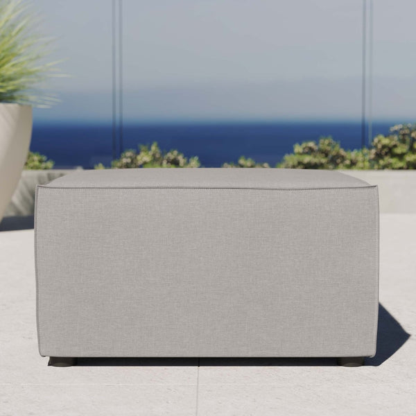 Modway Furniture Saybrook Outdoor Patio Upholstered Ottoman – Stylish, Versatile Footrest for Modern Outdoor Spaces Gray EEI-4211-GRY