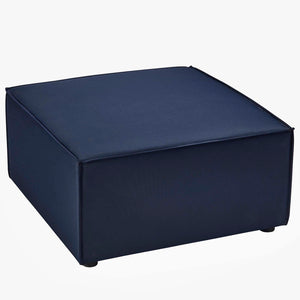 Modway Furniture Saybrook Outdoor Patio Upholstered Ottoman – Stylish, Versatile Footrest for Modern Outdoor Spaces Navy EEI-4211-NAV