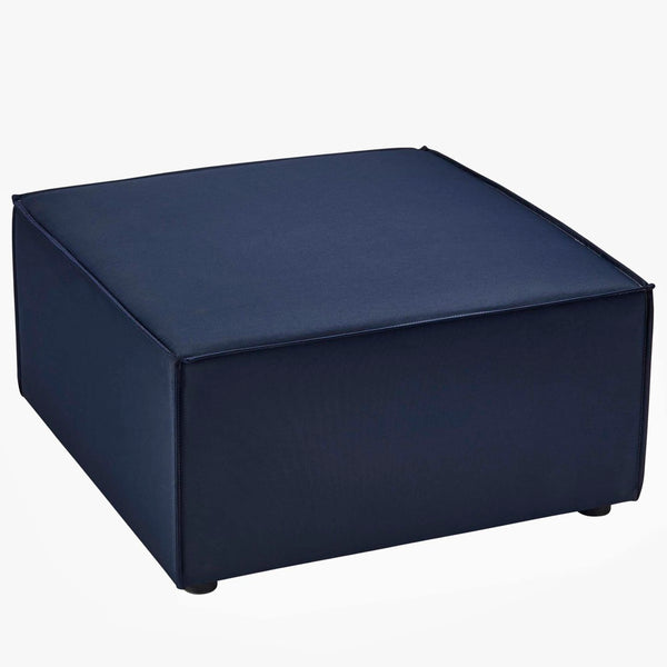 Modway Furniture Saybrook Outdoor Patio Upholstered Ottoman – Stylish, Versatile Footrest for Modern Outdoor Spaces Navy EEI-4211-NAV