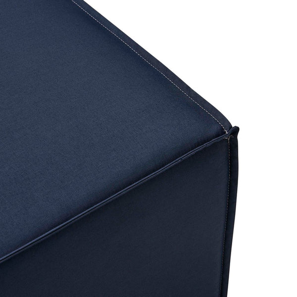 Modway Furniture Saybrook Outdoor Patio Upholstered Ottoman – Stylish, Versatile Footrest for Modern Outdoor Spaces Navy EEI-4211-NAV