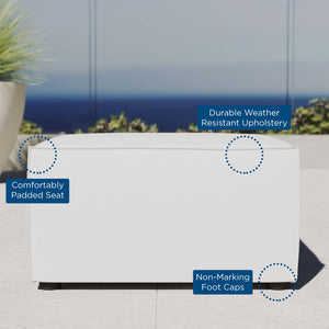 Modway Furniture Saybrook Outdoor Patio Upholstered Ottoman – Stylish, Versatile Footrest for Modern Outdoor Spaces White EEI-4211-WHI