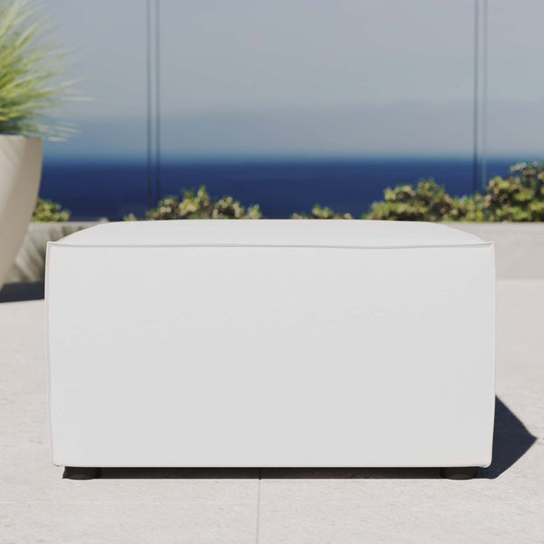 Modway Furniture Saybrook Outdoor Patio Upholstered Ottoman – Stylish, Versatile Footrest for Modern Outdoor Spaces White EEI-4211-WHI