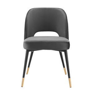 Modway Furniture Rouse Performance Velvet Dining Side Chair - Stylish Mid-Century Design for Elegant Interiors Charcoal EEI-4212-CHA