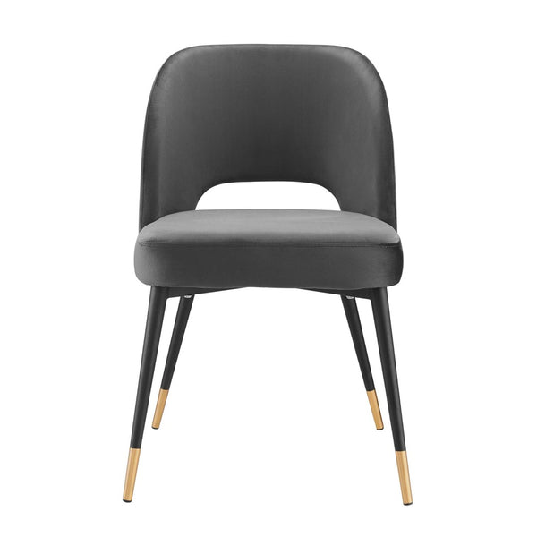 Modway Furniture Rouse Performance Velvet Dining Side Chair - Stylish Mid-Century Design for Elegant Interiors Charcoal EEI-4212-CHA