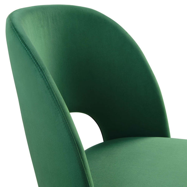 Modway Furniture Rouse Performance Velvet Dining Side Chair - Stylish Mid-Century Design for Elegant Interiors Emerald EEI-4212-EME